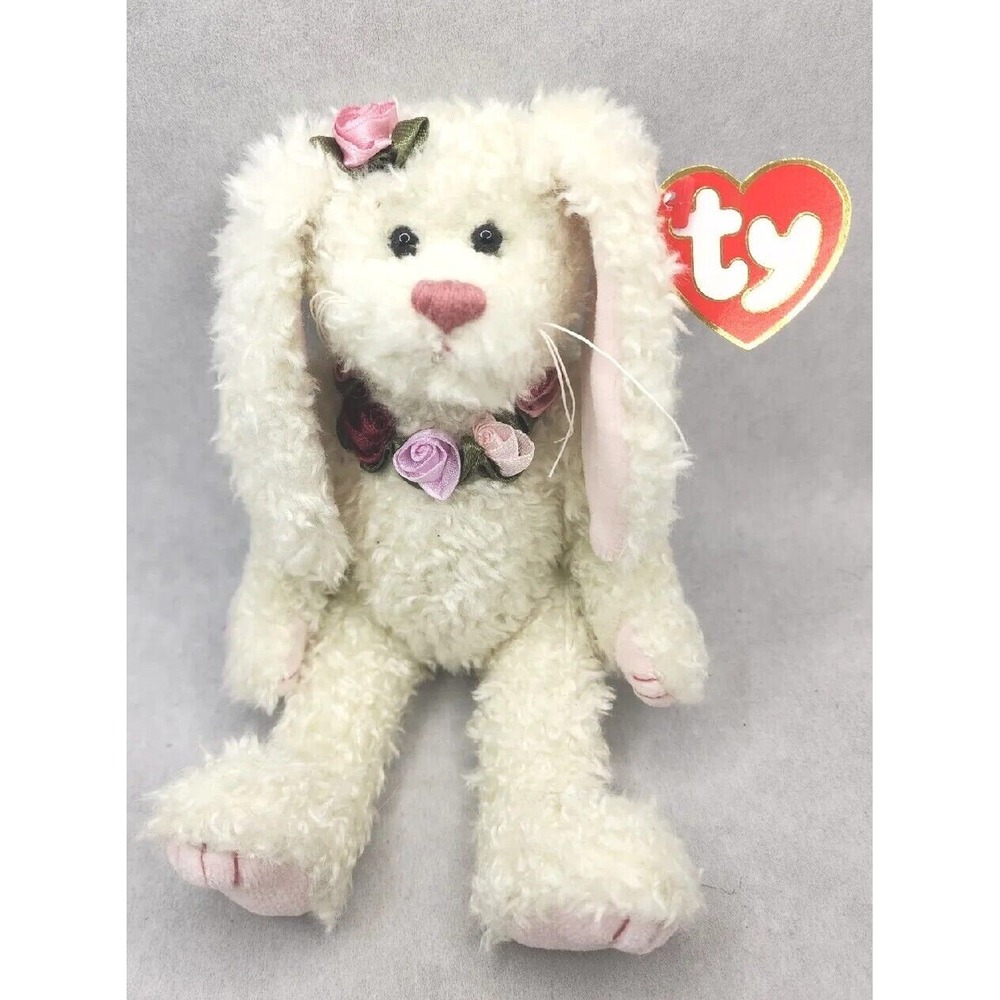 1993 Ty Beanie Baby Attic Treasure "Rosalyne" Retired White Rabbit BB22